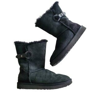 UGG Women’s Nash Black Suede & Shearling Winter Boots Size 7
